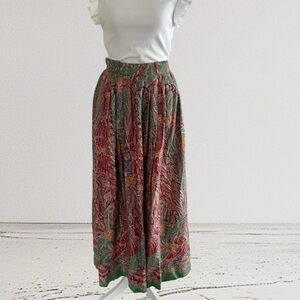 Bohemian Paisley Maxi Skirt - Green Multi